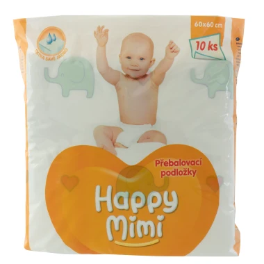 Happy Mimi Dětské přebalovací podložky 60x60cm 10 ks