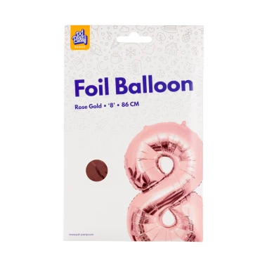 PD Party Fóliový balónek č. 8 zlatá růžová, 86 cm