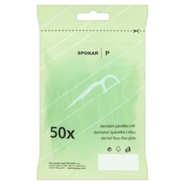 Spokar Dentální párátka s nití 50 ks