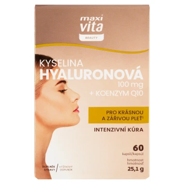 Maxi Vita Beauty Kyselina hyaluronová 100 mg + koenzym Q10 60 kapslí 25,1g