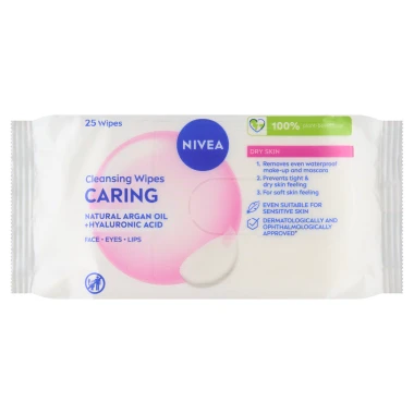 Nivea Pečující pleťové ubrousky suchá/citlivá 25 ks