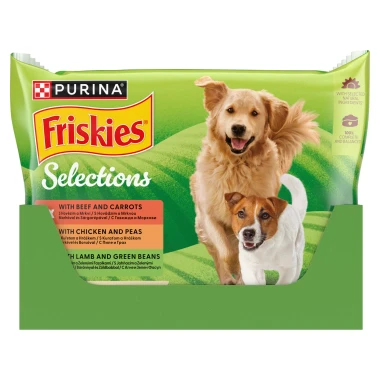 Friskies Selections hovězí, kuře, jehněčí ve šťávě 4 x 85 g