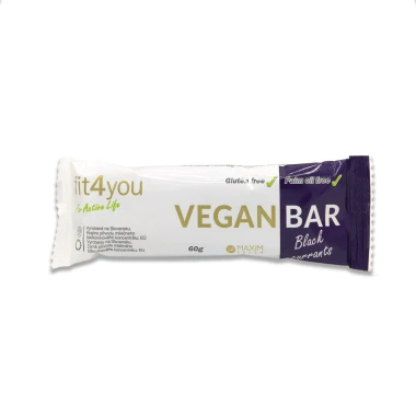 Fit4you Vegan Bar Black Currants 60g - tyčinka