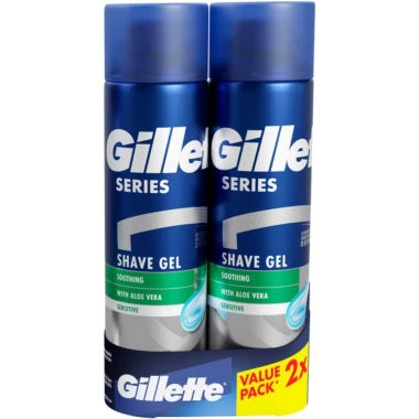 Gillette Series Sensitive gel na holení s aloe vera 2 x 200 ml