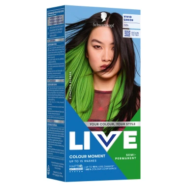 Schwarzkopf Live Colour Moment Semi-Permanent barva na vlasy 024 zářivá zelená