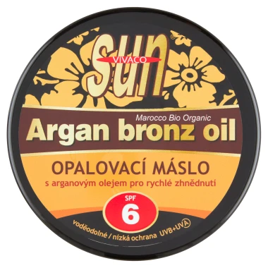 VIVACO Sun Opalovací máslo s arganovým olejem pro rychlé zhnědnutí SPF 6 200 ml