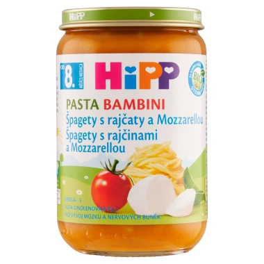 HiPP BIO rajčata se špagetami a mozzarellou- PASTA BAMBINI 220 g
