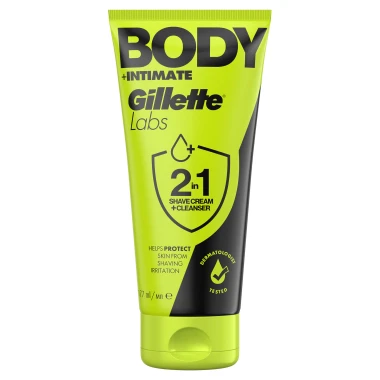 GilletteLabs Body + Intimate 2 v 1 pěna na holení a mycí emulze s aloe 177 ml