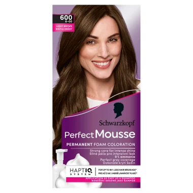 Schwarzkopf Perfect Mousse barva na vlasy Světle Hnědý 600 (6-00)