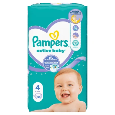 Pampers Active Baby, vel. 4, 58 ks