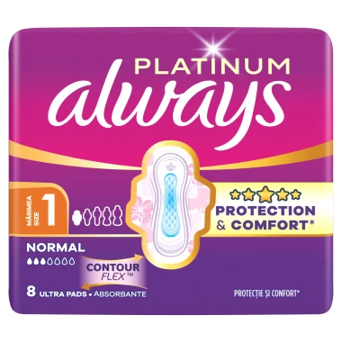 Always Platinum Normal Hygienické vložky s křidélky, vel. 1, 8 ks