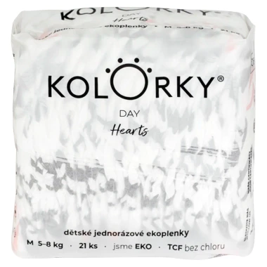 KOLORKY DAY jednorázové eko plenky srdce - M (5-8 kg), 21 ks