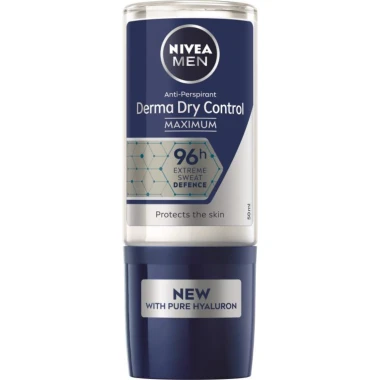 Nivea MEN Derma Dry Control Maximum Kuličkový antiperspirant pro muže 50 ml