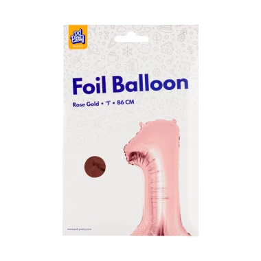 PD Party Fóliový balónek č. 1 zlatá růžová, 86 cm