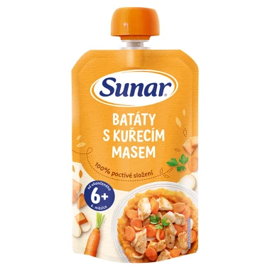 Sunar příkrm batáty s kuřecím masem 6m+ 120 g