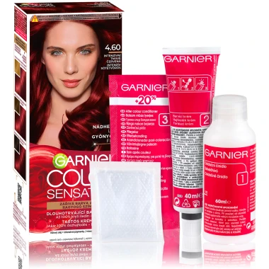Garnier Color Sensation Permanentní barva na vlasy 4.60 intenzivní tmavě červená,60+40+10ml