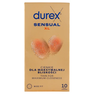 Durex Sensual XL Wide Fit Kondomy 10 ks