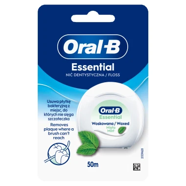 Oral-B Essential Zubní nit voskovaná s mátovou příchutí 50 m