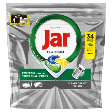Jar Platinum Kapsle na mytí nádobí Lemon 34 ks