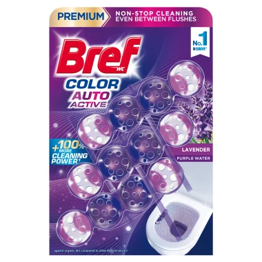 Bref Color Auto Active Lavender tuhý WC blok 3 x 50 g