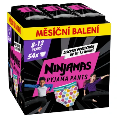 Ninjamas Pyjama Pants Srdíčka, 8 Let, 27kg-43kg