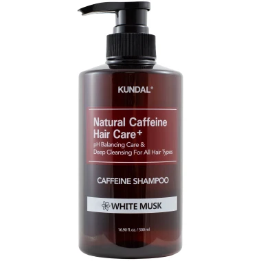 KUNDAL Natural Caffeine Hair Care+ kofeinový šampon White Musk 500 ml