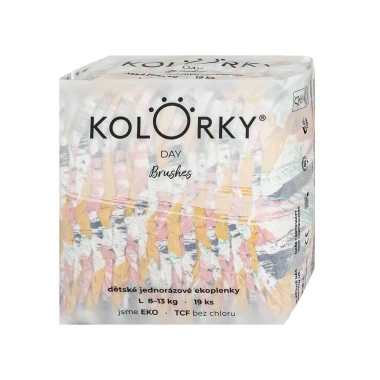 KOLORKY DAY jednorázové eko plenky štětce - L (8-13 kg), 19 ks