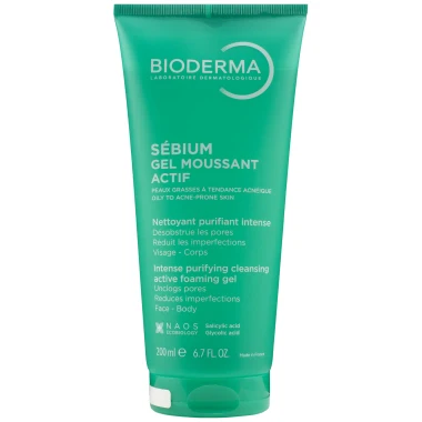 Bioderma Sébium Active Foaming Gel čisticí gel na mastnou pleť s akné 200 ml