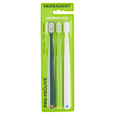 HERBADENT ORIGINAL ECO 4 Tripplepack Zubní kartáček extra měkký