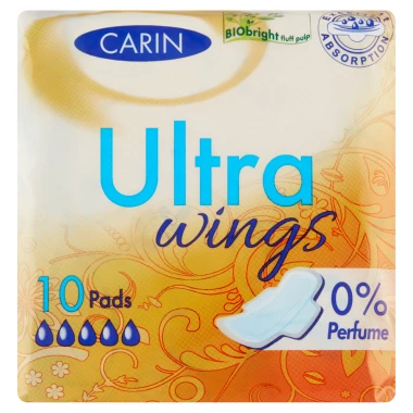 Carin Ultra tenké jednotlivě balené vložky s křidélky 10 ks