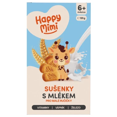Happy Mimi Sušenky s mlékem 6m+ 120 g