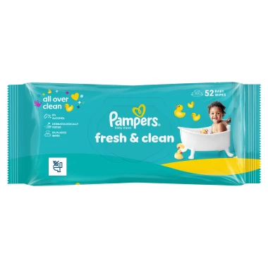 Pampers Fresh Clean Dětské čisticí ubrousky 52 ks