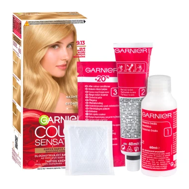 Garnier Color Sensation permanentní barva na vlasy 9.13 velmi světlá blond duhová, 60+40+10ml