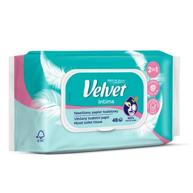 Velvet Intima vlhčený toaletní papír 48 ks