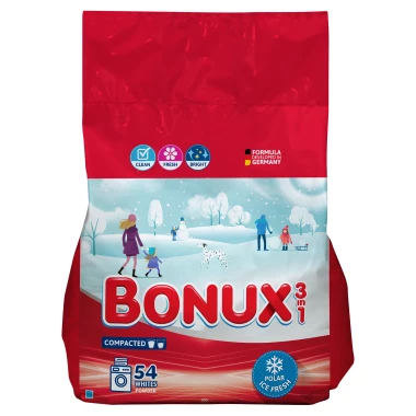 Bonux Polar Ice Fresh Prací prášek na bílé prádlo 3v1 54 PD