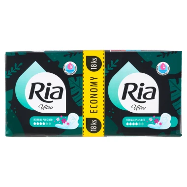 Ria Ultra Normal Plus Deo Hygienické vložky s křidélky 18 ks