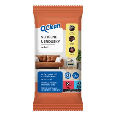 Q-Clean Vlhčené ubrousky na kůži 40 ks