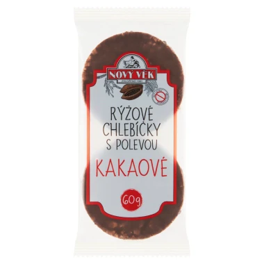 Nový Věk Rýžové chlebíčky s polevou kakaové 60g
