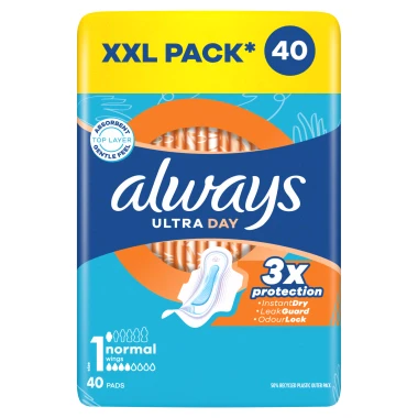 Always Ultra Normal Hygienické vložky s křidélky, velikost 1, 40 ks