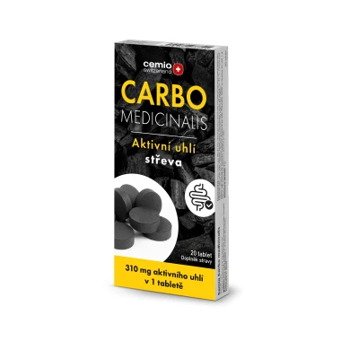 Cemio Carbo medicinalis Aktivní uhlí 310 mg 20 tablet