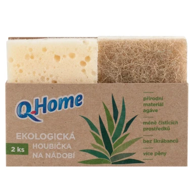 Q-Home Ekologická houbička na nádobí 2 ks