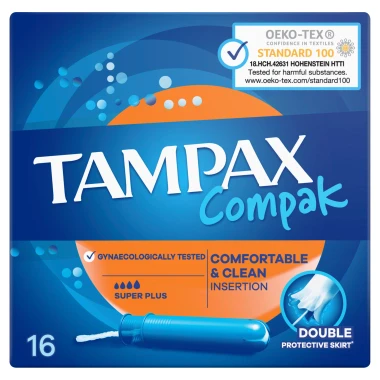 Tampax Compak Super Plus Tampony s aplikátorem 16 ks
