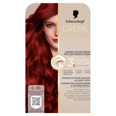 Schwarzkopf Creme Supreme Pečující barvicí krém 6-88 tmavá červená