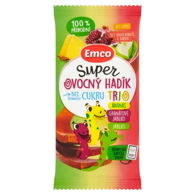 Emco Super ovocný hadík trio ananas granátové jablko jablko 20g