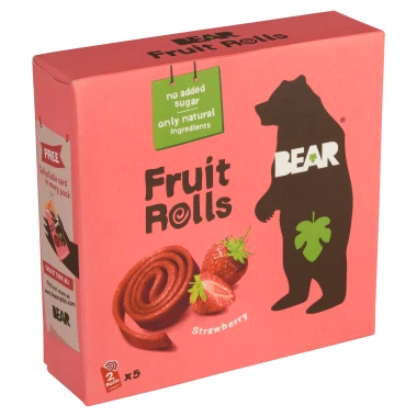 BEAR Fruit Rolls jahoda ovocné rolované plátky 5 x 20 g