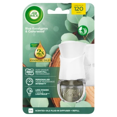 Air Wick Elektrický osvěžovač vzduchu + náplň Eukalyptus a cedrové dřevo 19 ml
