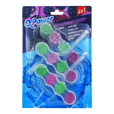 Q-Power Tuhý WC závěs Ostružinový sorbet 3 ks