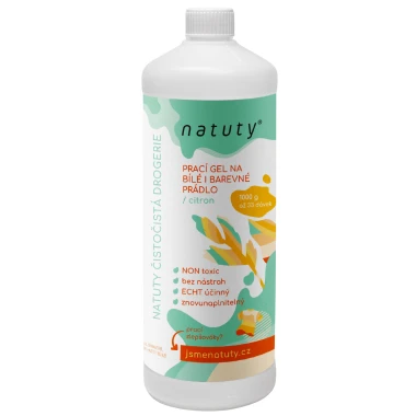 Natuty prací gel na bílé a barevné prádlo citron 1000 g