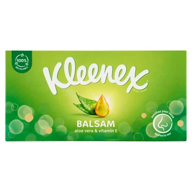 Kleenex Balsam Papírové kapesníky 3vrstvé 64 ks