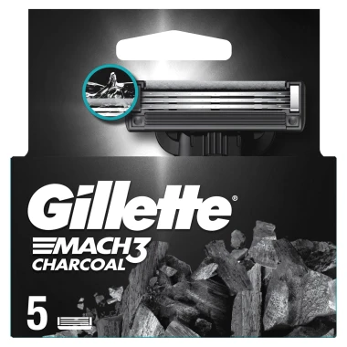 Gillette Mach3 Charcoal Náhradní holicí hlavice pro muže 5 ks